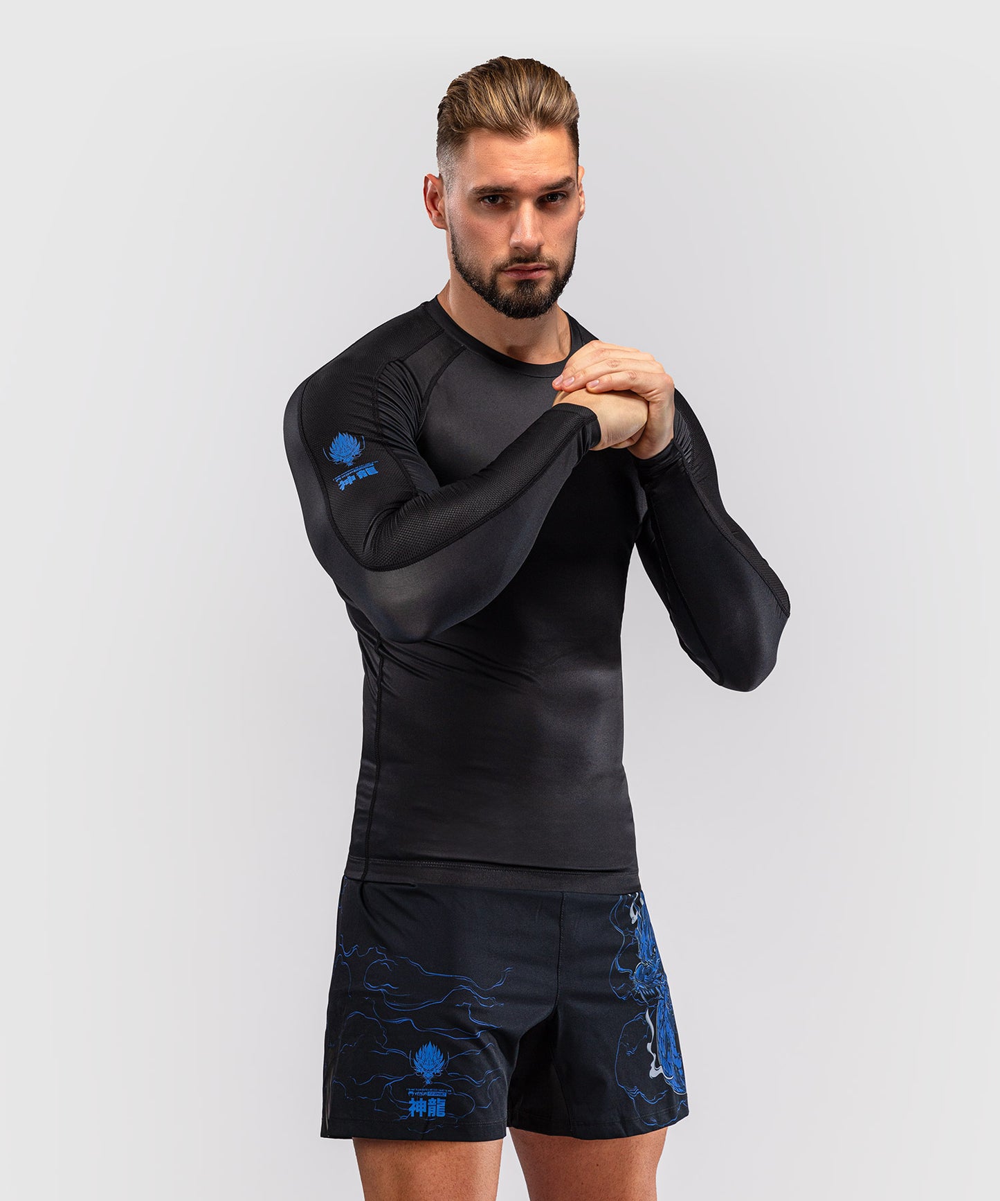 Rashguard à Manches Longues Venum Thunder Dragon – Noir/Bleu Royal