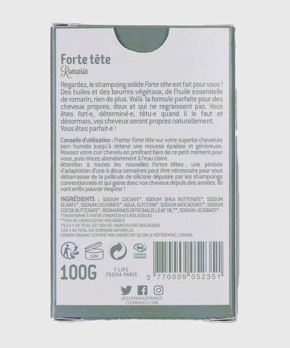 Shampoing solide Clean hugs Forte Tête
