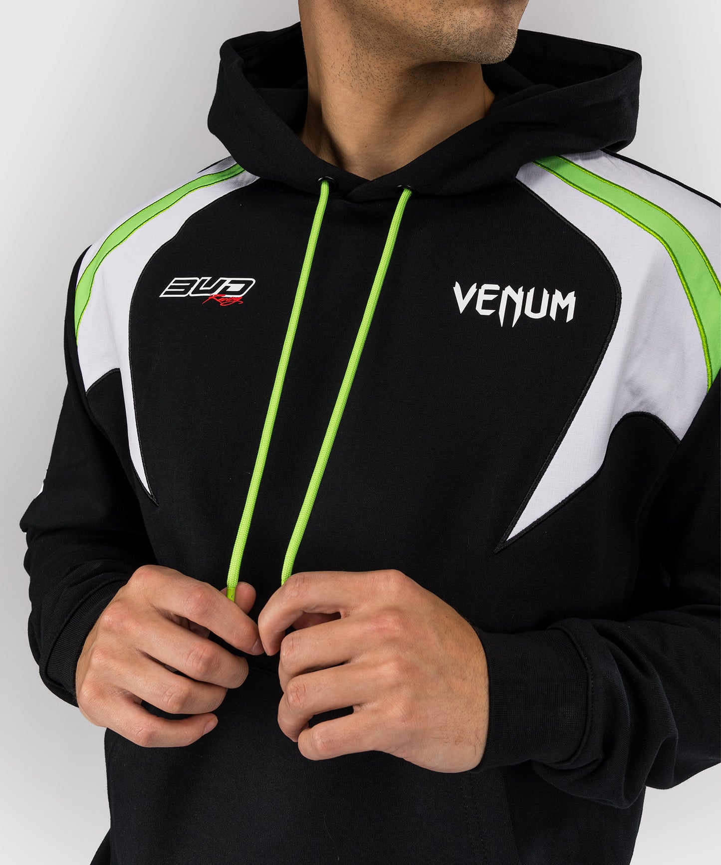 Venum x Bud Racing Men's Hoodie - Black/White/Lime Green