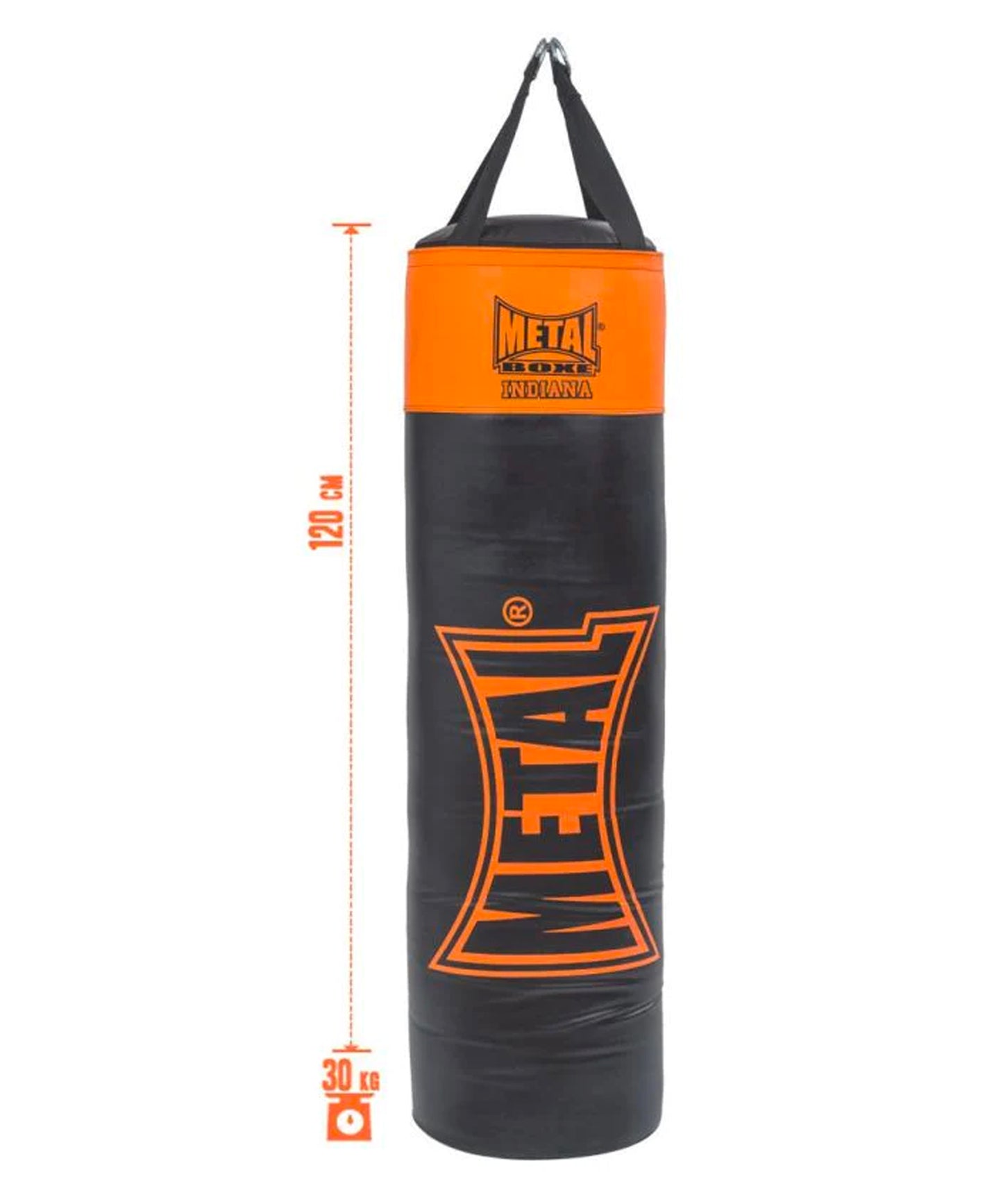 Sac de frappe Metal Boxe Indiana 120 cm - Noir/Orange