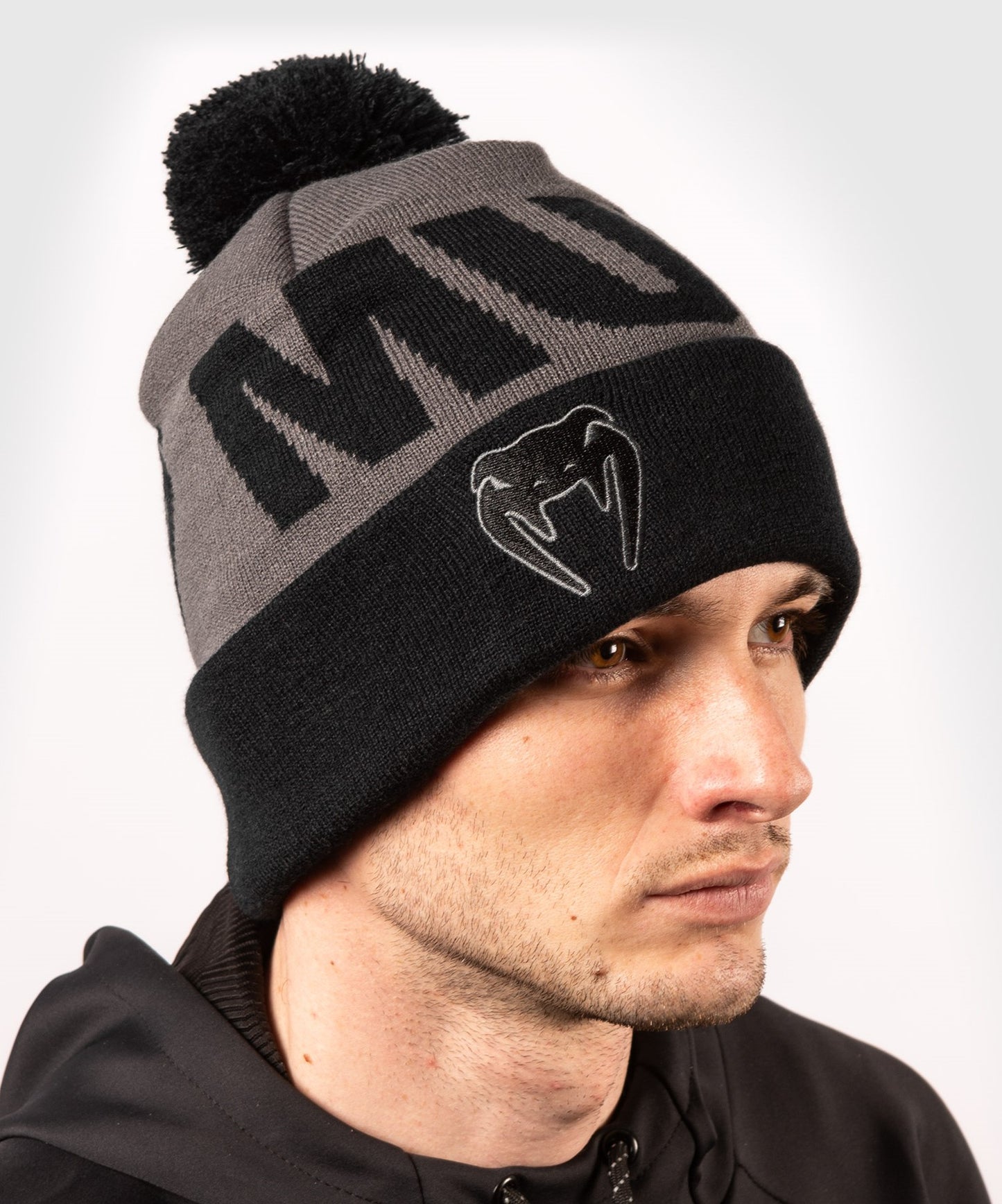 Bonnet Venum Elite avec pompon - Gris/Noir