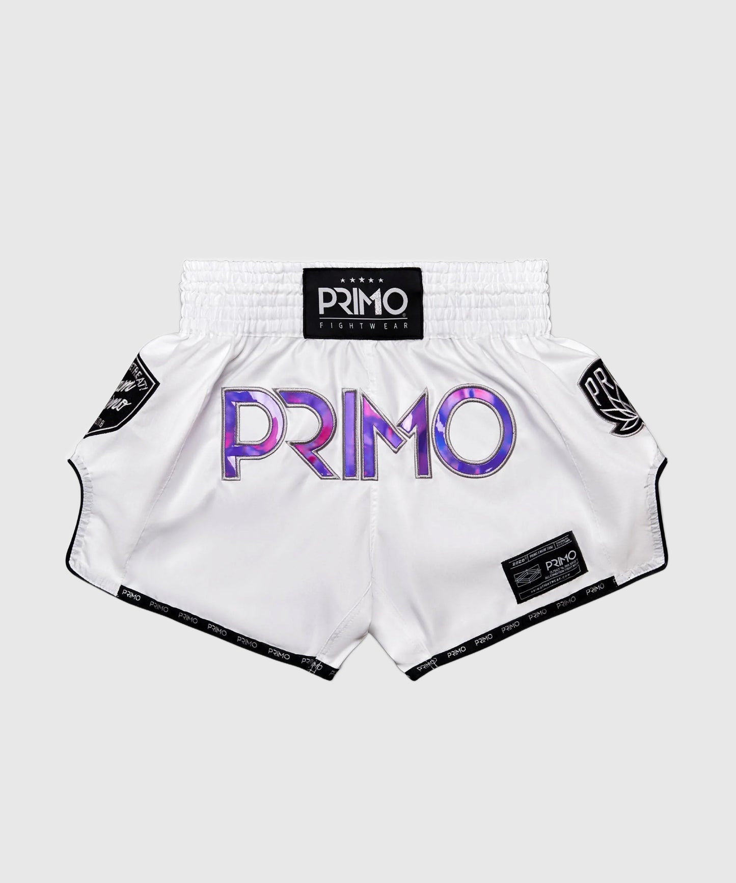 Short De Muay Thai Primo Hologram Series - Blanc