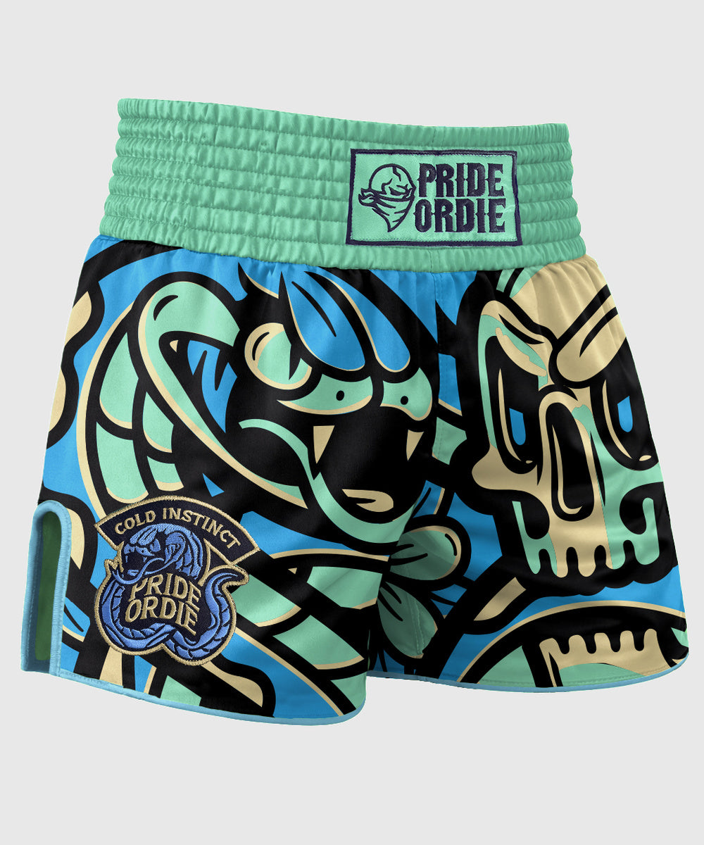 Pride Or Die Cold Instinct Muay Thai Shorts - Blue