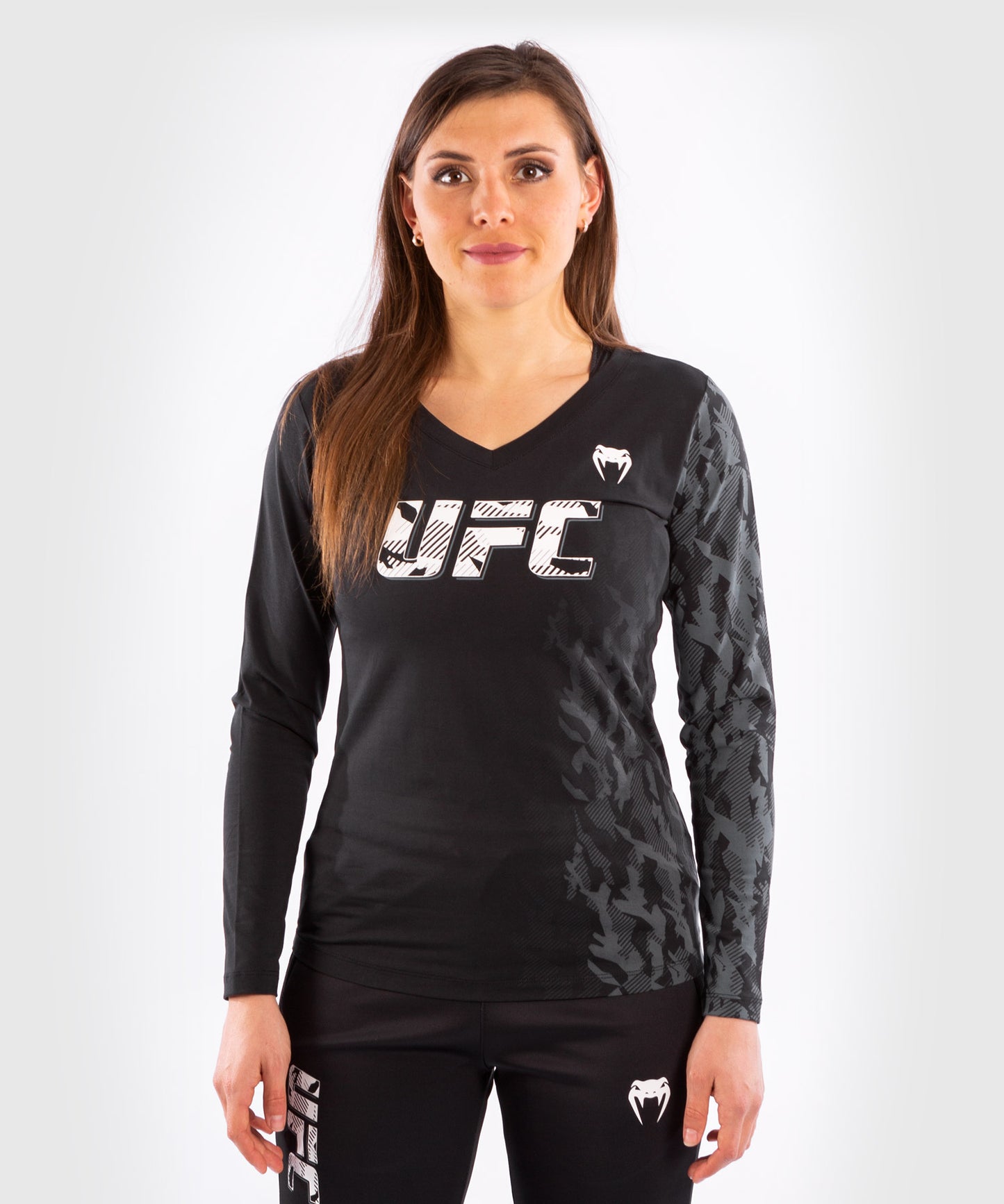 T-shirt Manches Longues Femme UFC Venum Authentic Fight Week - Noir