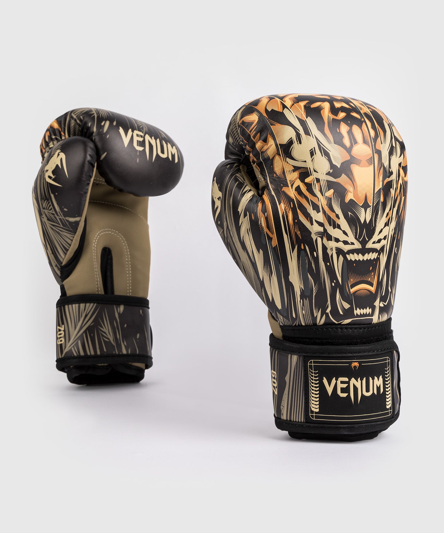 Gants de Boxe Venum Tiger pour Enfants - Noir/Orange Néon