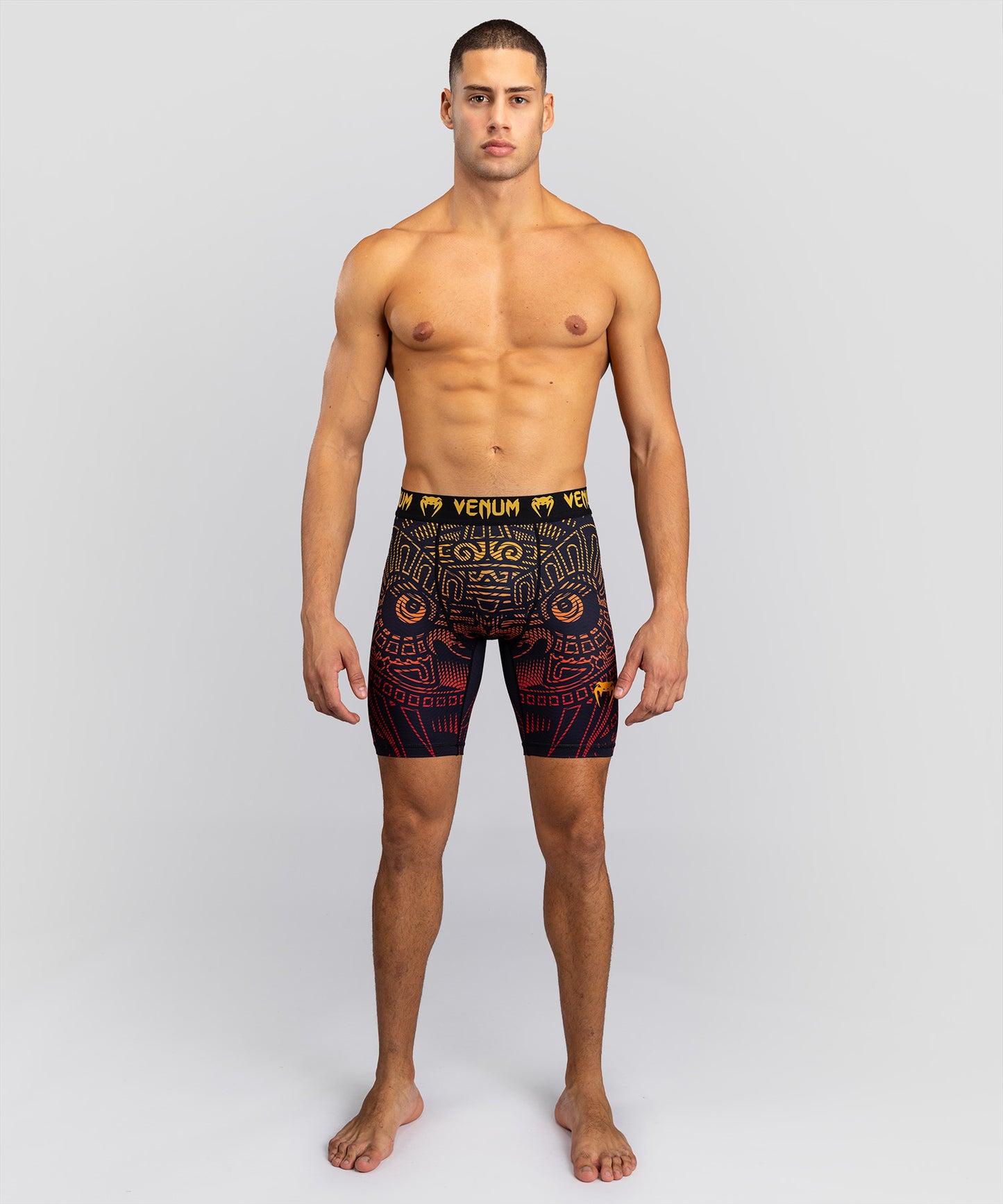 Short de Compression Venum Quetzal Fury - Noir/Rouge Fury/Mandarine