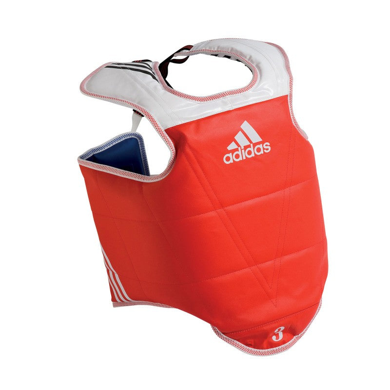 Plastron d'entraînement & compétition Adidas - Réversible - Approuvé WT - Rouge/Bleu