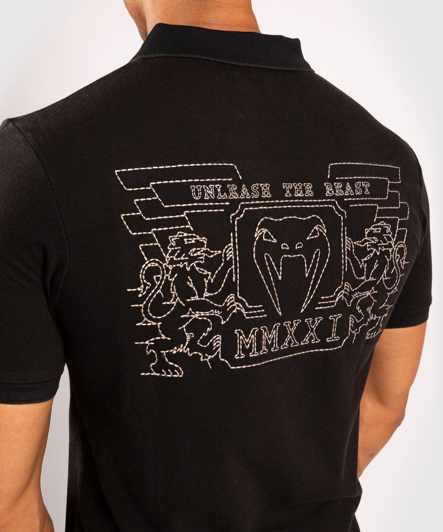Venum Lions21 Polo-Shirt - Schwarz/Sand