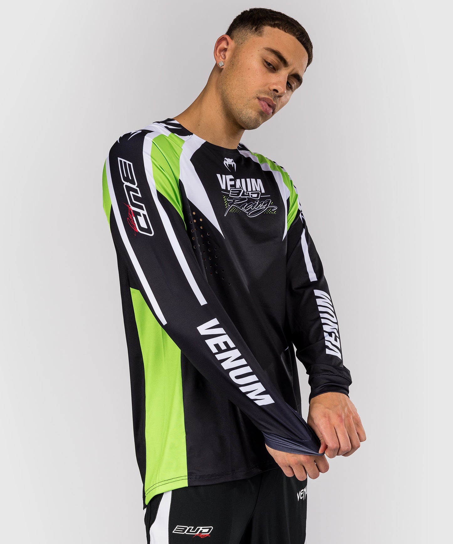 Venum x Bud Racing Men's Dry-Tech T-Shirt - Black/White/Lime Green