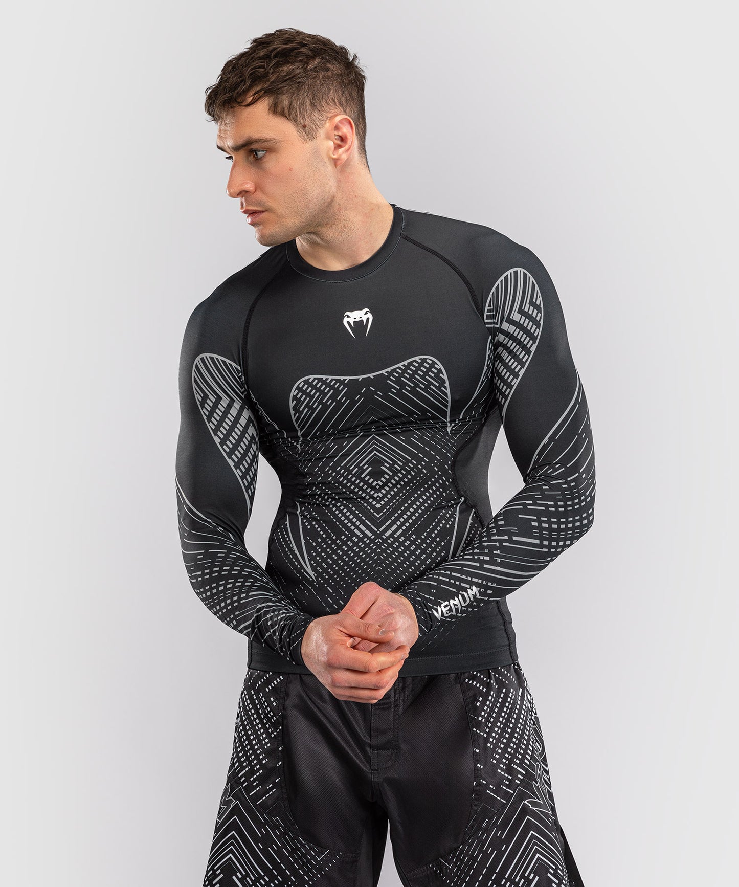 Rashguard à Manches Longues Venum Midnight Fury – Noir/Gris/Argent