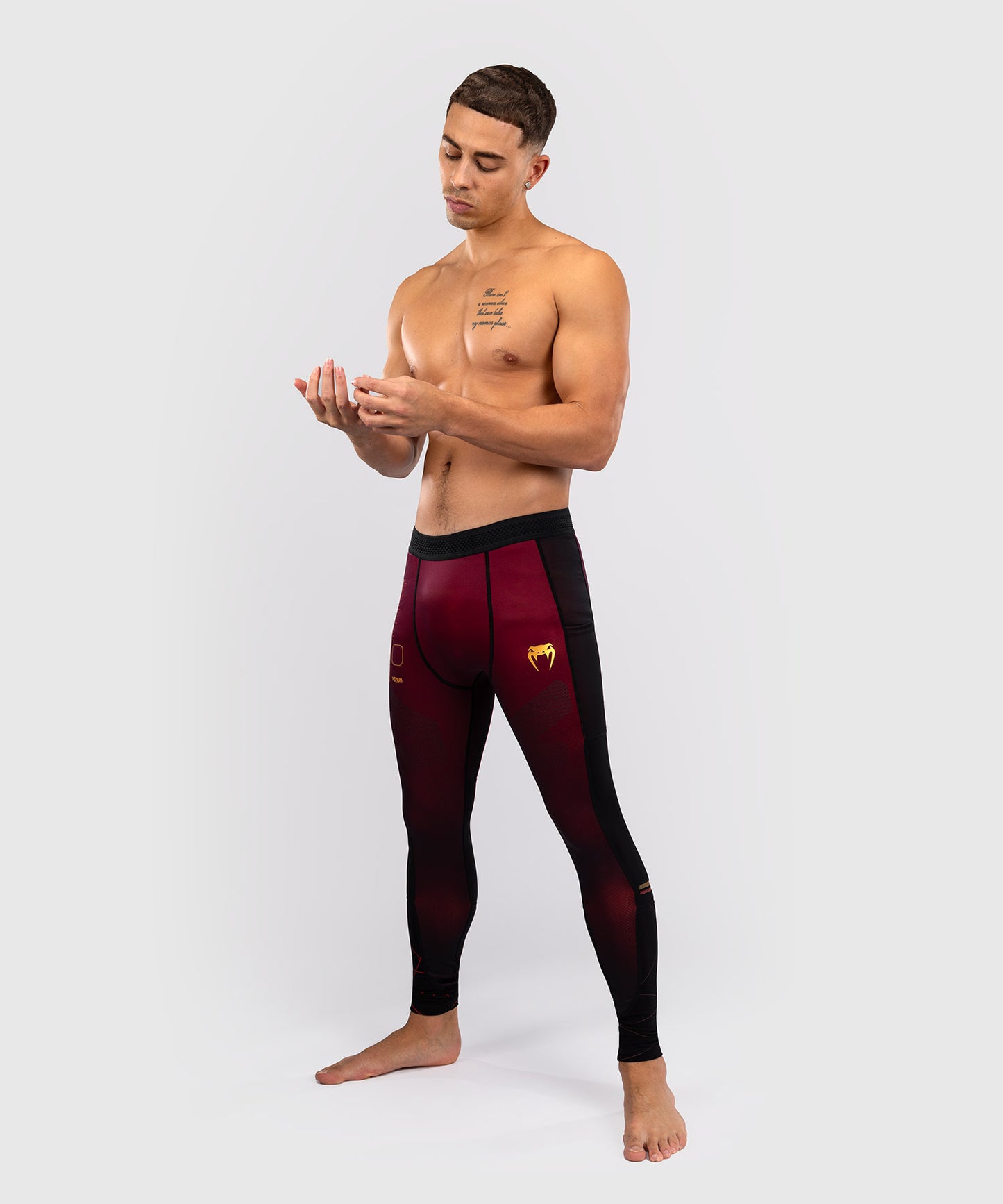 Venum Tactical XT Compression Pants - Black/Bordeaux/Gold