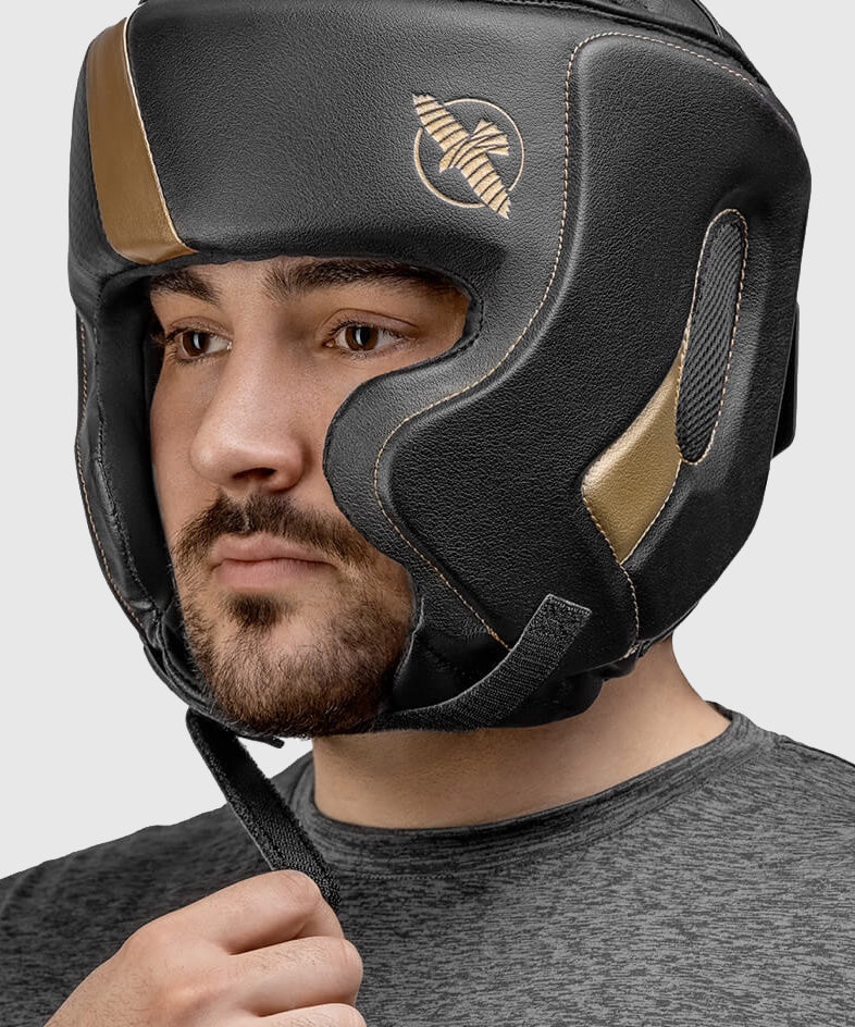 Hayabusa T3 Headgear – Black/Gold