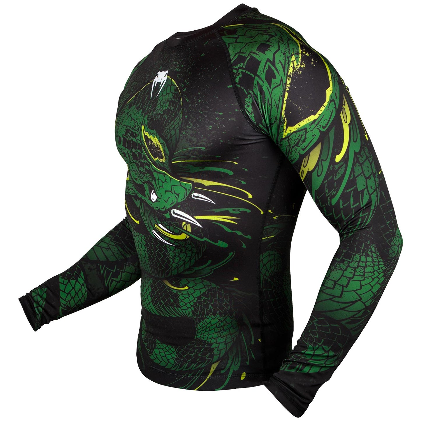Venum Green Viper Rashguard - Long Sleeves - Black/Green