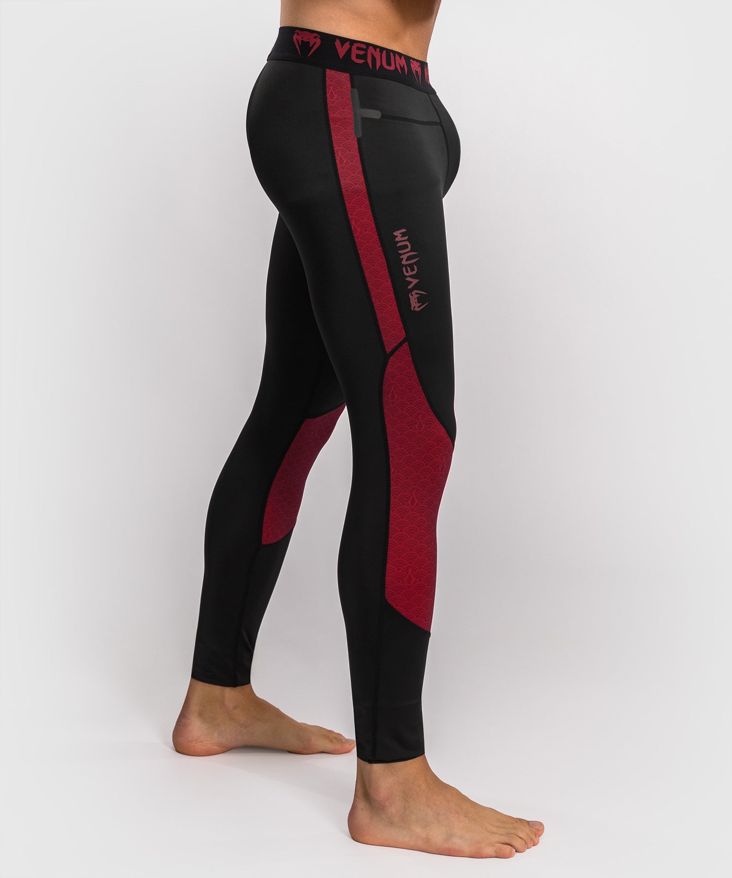 Men's Compression Pants Venum x Assassin's Creed: Shadows - Bordeaux/Black