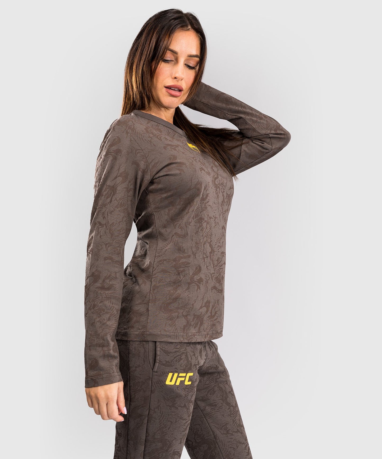 UFC Fusion by Venum Fight Week Women's Long Sleeve Cotton T-Shirt - Earth Brown