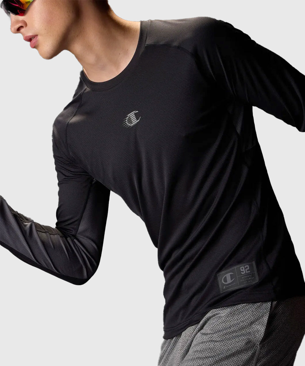 T-Shirt De Sport Manches Longues Champion En Mesh - Noir
