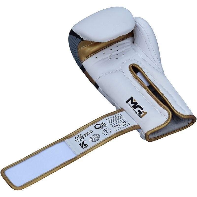 RDX Sports Quadro-Dome Boxing Gloves – White/Gold