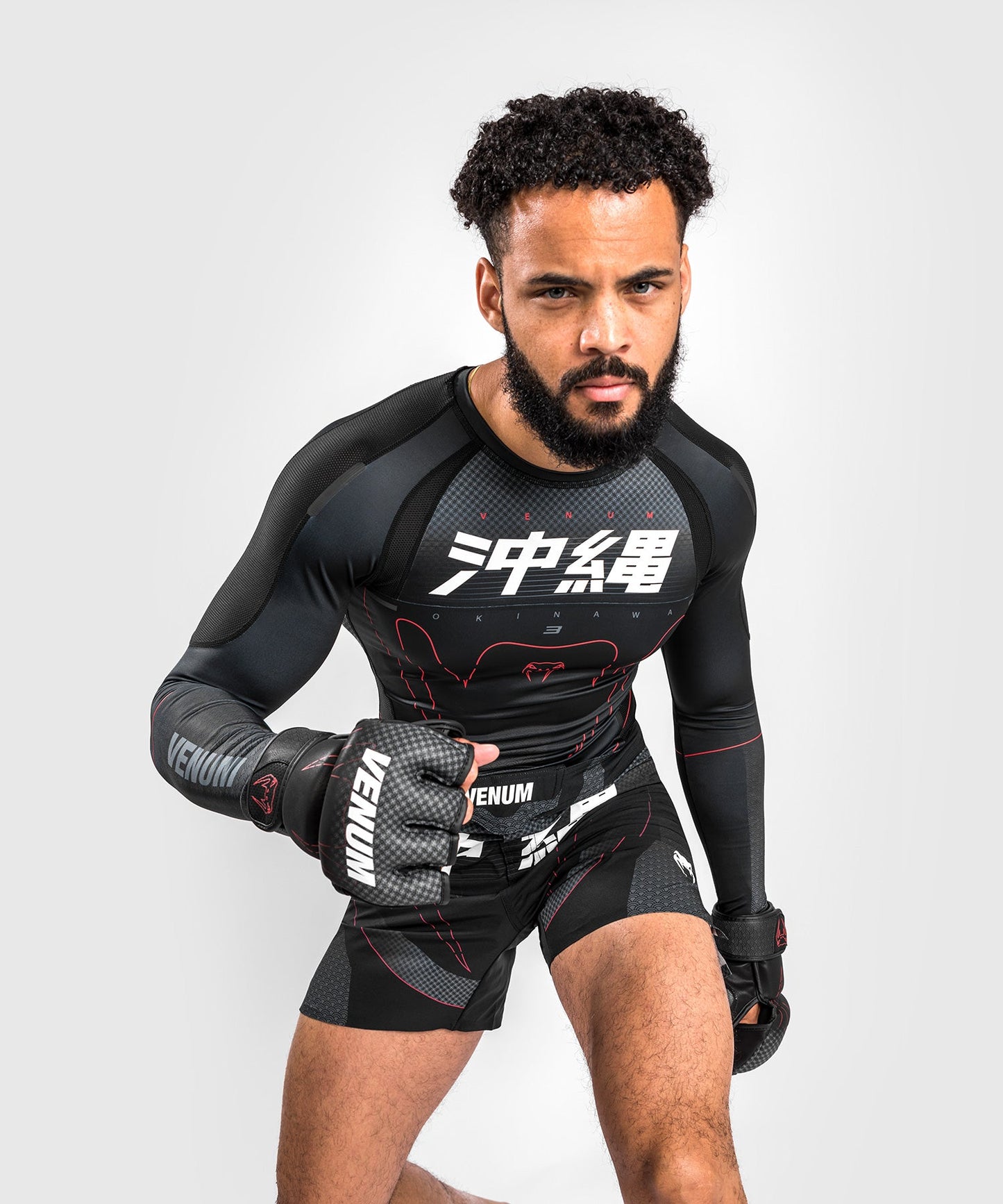 Rashguard Venum Okinawa 3.0- Long Sleeve - Black/Red