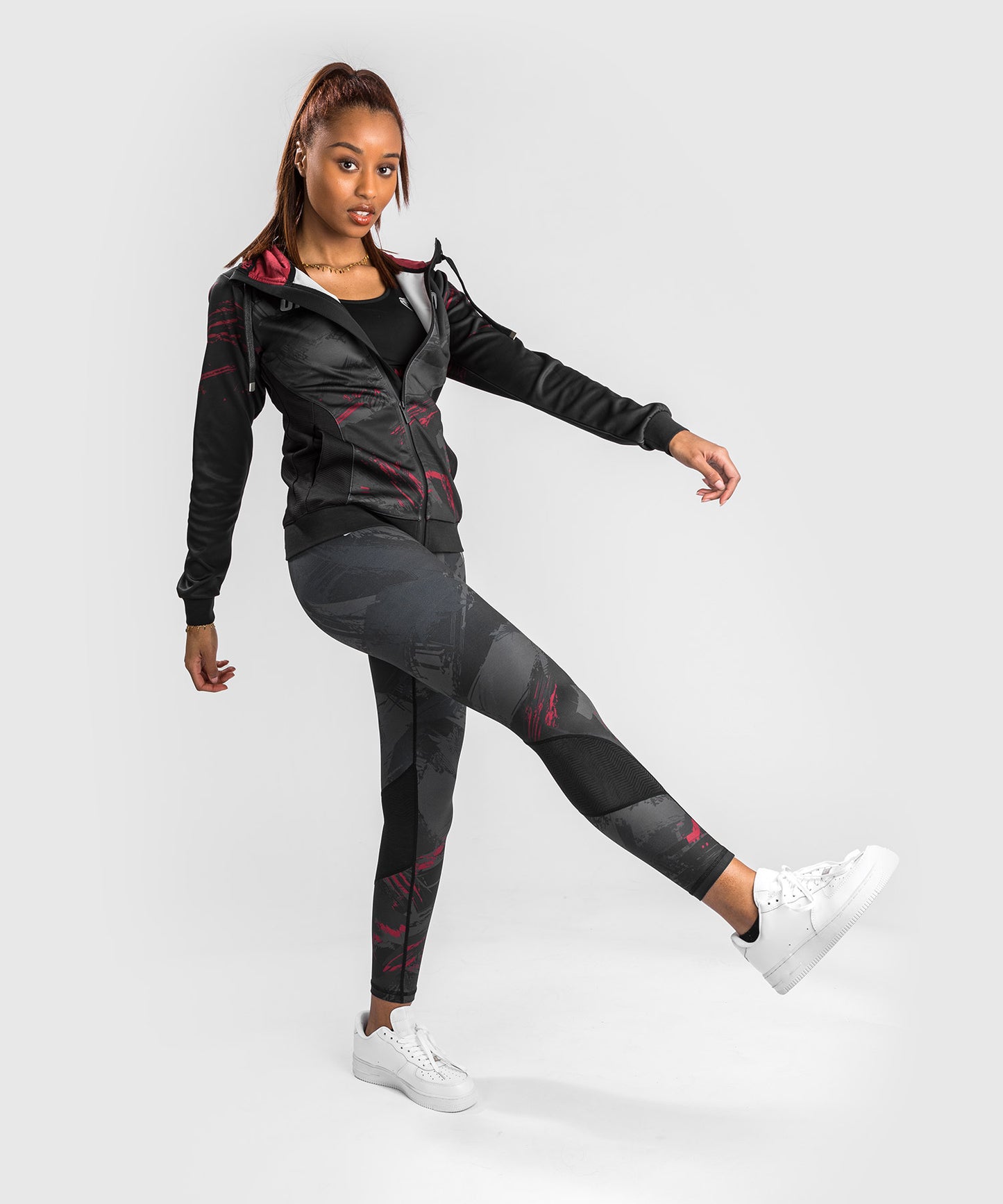 Sweatshirt Zippé UFC Venum Authentic Fight Week 2.0 - Pour Femmes - Noir/Rouge