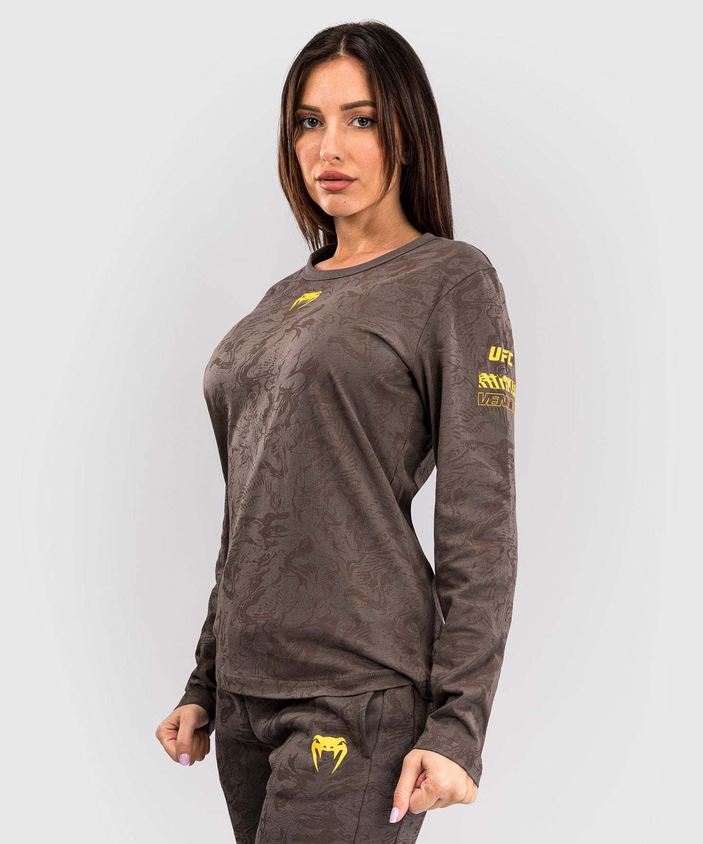 UFC Fusion by Venum Fight Week Women's Long Sleeve Cotton T-Shirt - Earth Brown