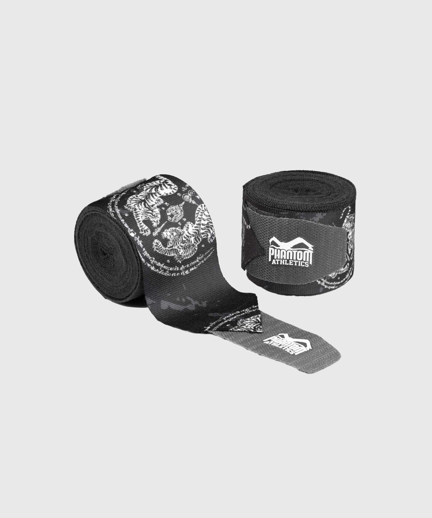 Bandages De Boxe Semi-Élastique 8 Weapons Sak Yant - 4 Mètres - Noir