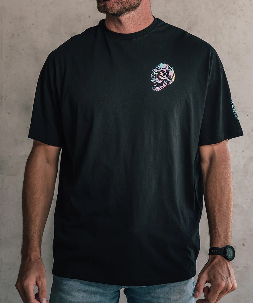 T-Shirt Oversize Pride Or Die Funky Skull - Noir
