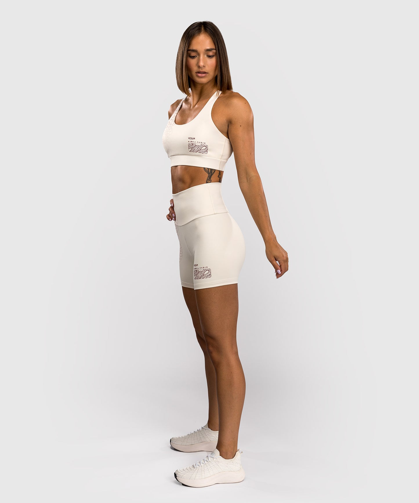 Short de Compression pour Femmes Venum Serpenti – Ivoire/Bordeaux