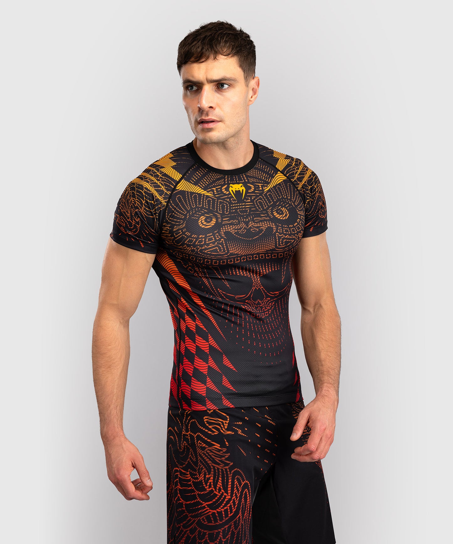 Rashguard Manches Courtes Venum Quetzal Fury - Noir/Rouge Fury/Mandarine