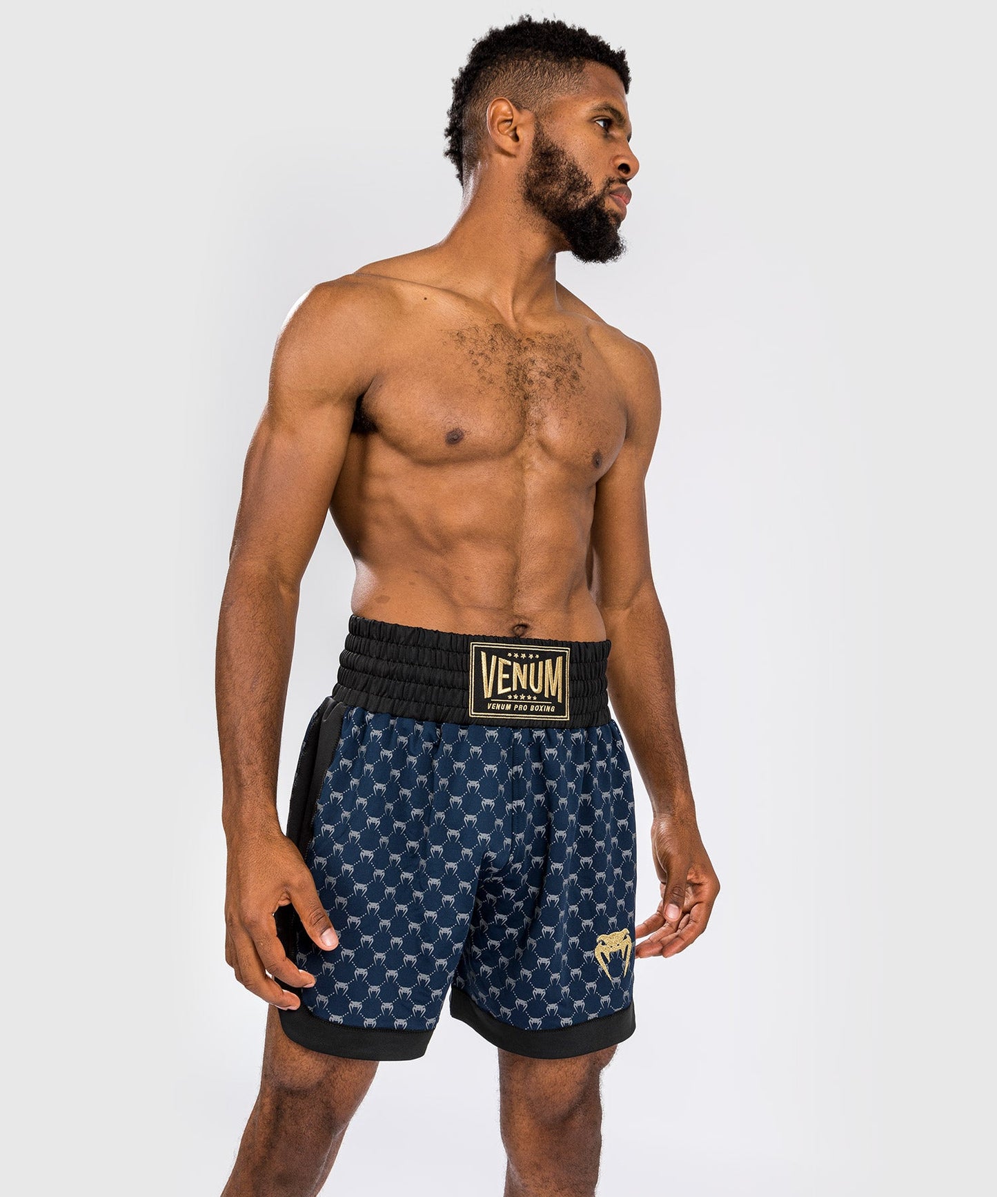Short de Boxe Venum Monogram - Noir/Bleu Marine