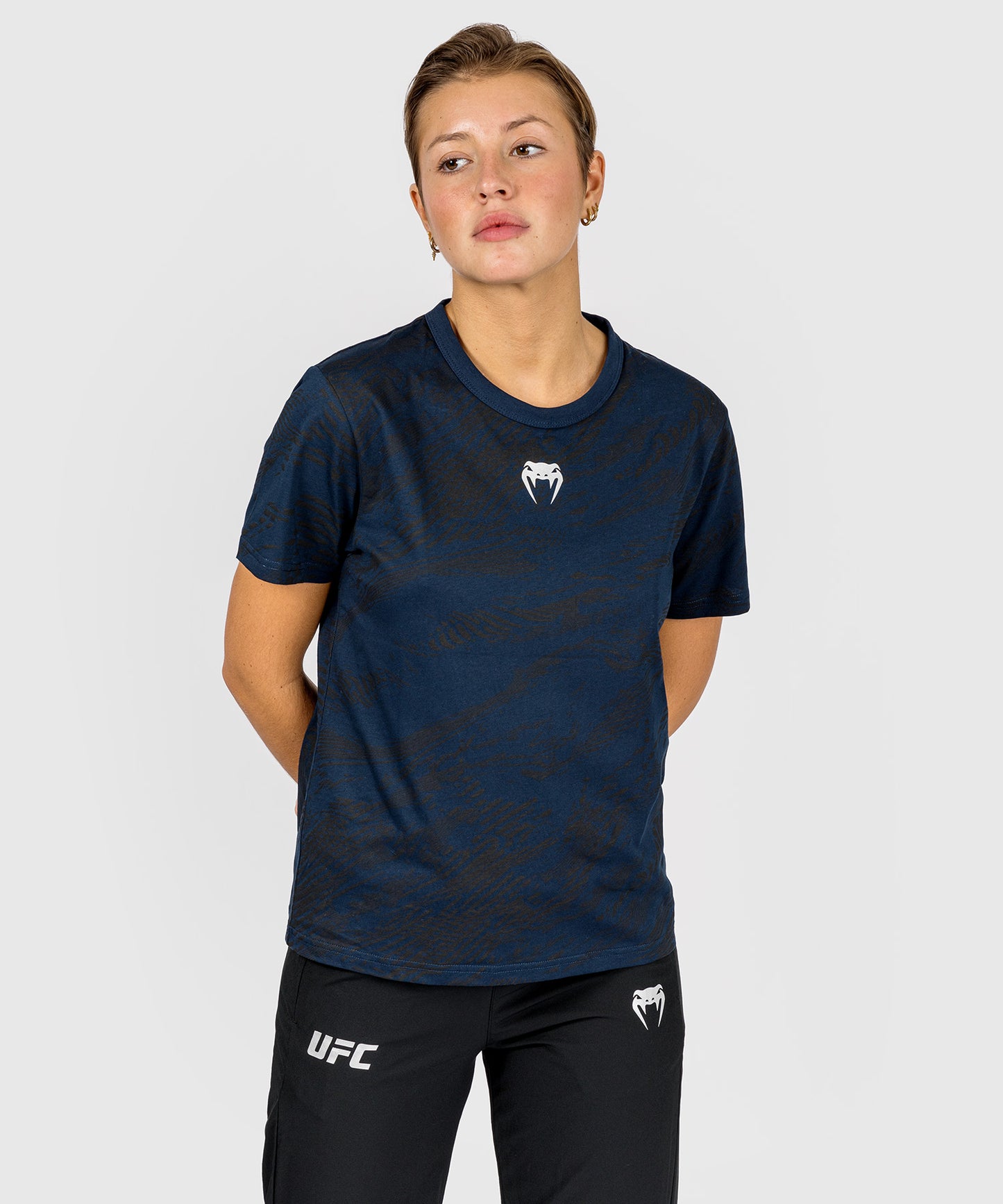 UFC Fusion by Venum Fight Week Damen Kurzarm Baumwoll T-Shirt - Ozeanisches Blau