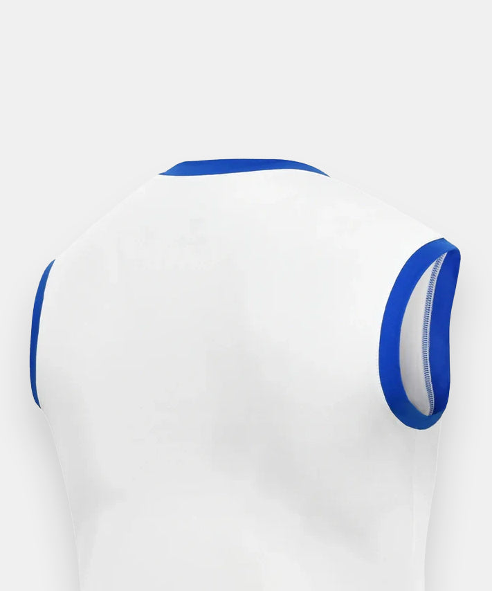 RDX Sleeveless Training T-shirt WAKO Approved - White/Blue