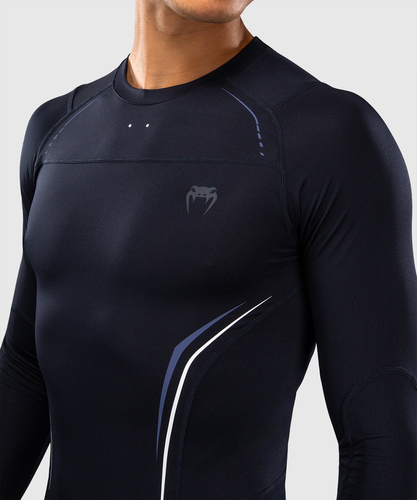 Venum G-Core Long Sleeve Rashguard - Navy Blue/White