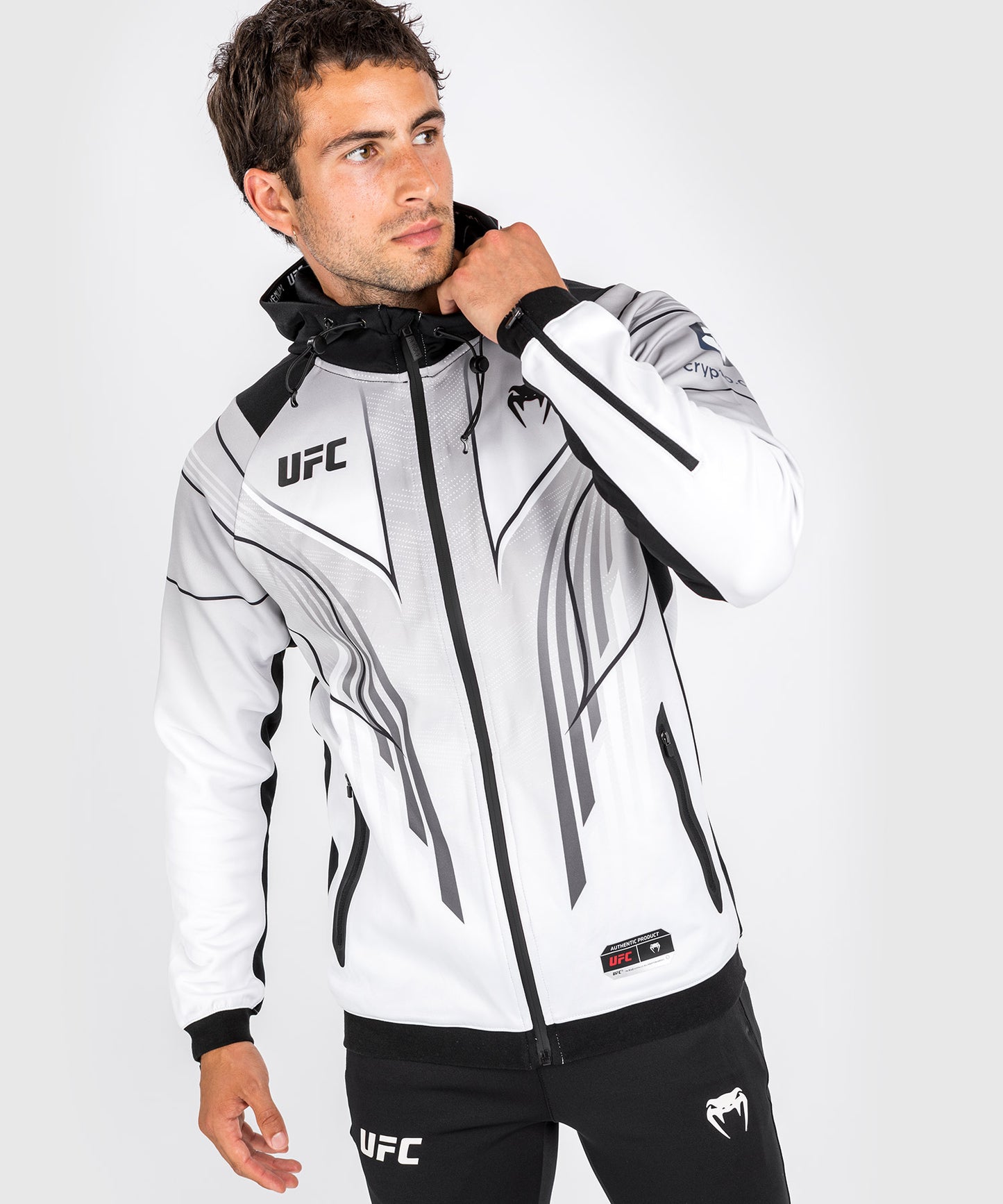 Sweat à capuche Walkout UFC Venum Authentic Fight Night 2.0 pour homme - Blanc