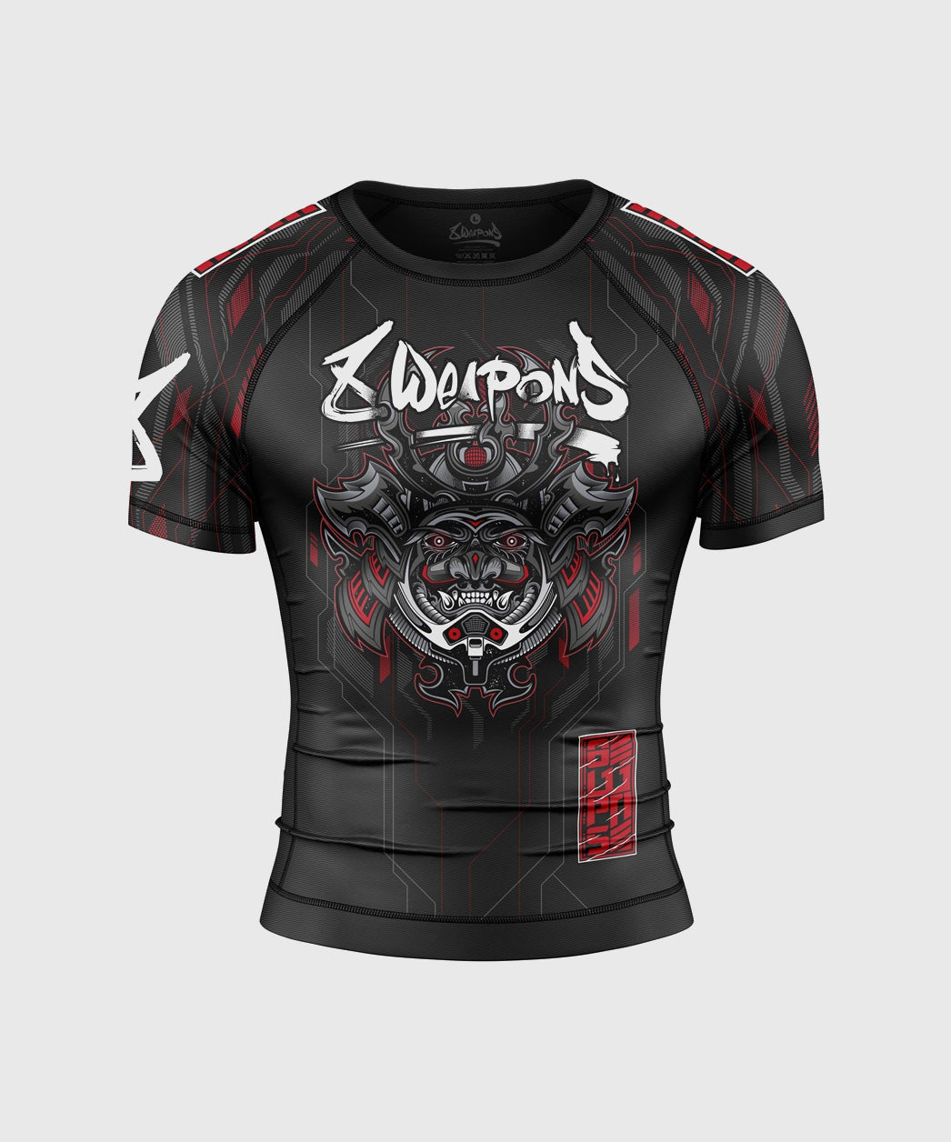 8 Weapons Samurai 2.0 Short Sleeve Rashguard - Black/Red