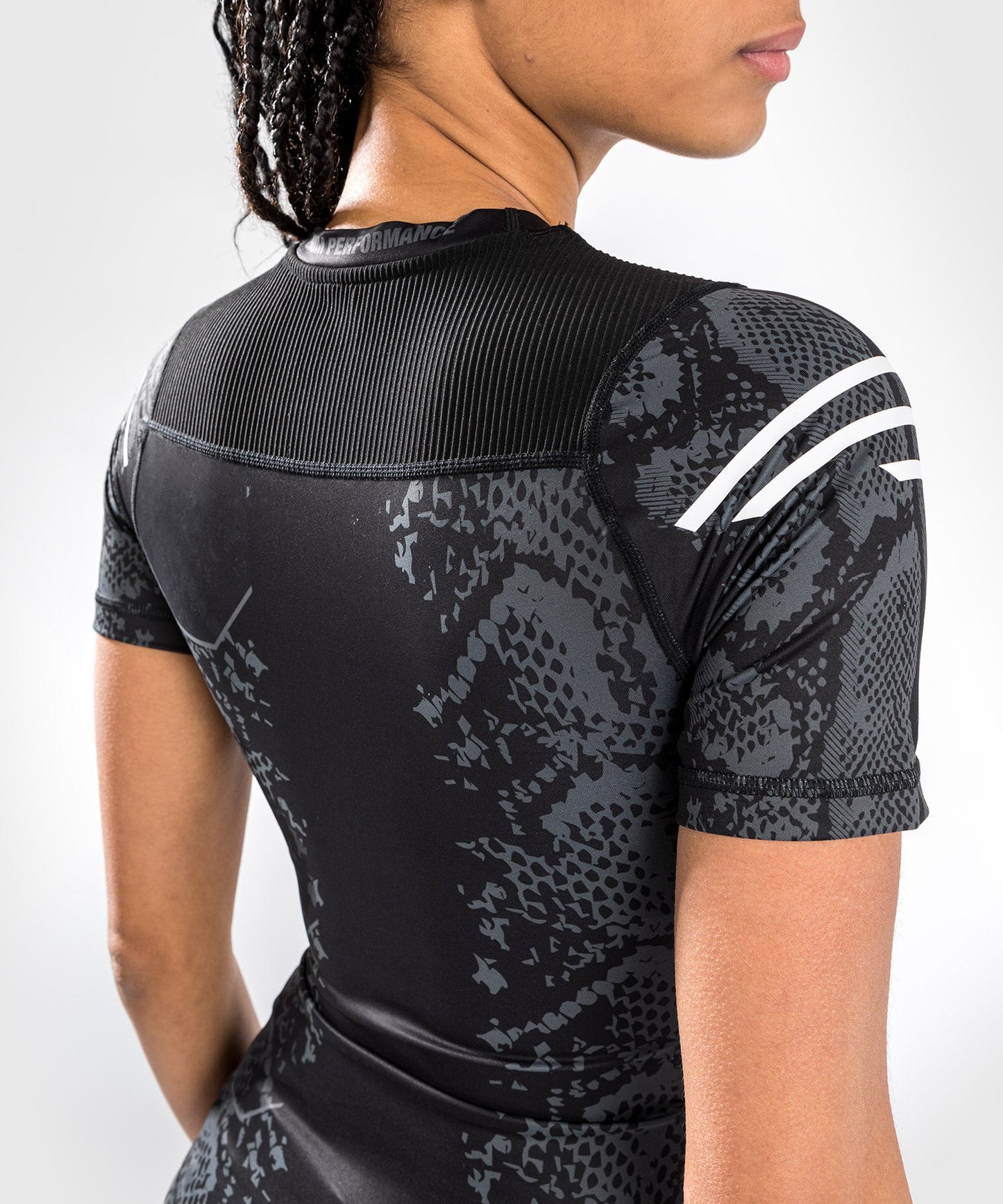 Women's UFC Adrenaline by Venum Authentic Fight Night Short Sleeve Rashguard - Black