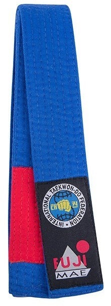 Ceinture de Taekwondo ITF Bicolore FUJIMAE - Bleu/Rouge