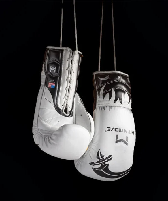 Hit N Move Vector™ Limited Edition Blades Guantes de Boxeo con Cordones - Blanco