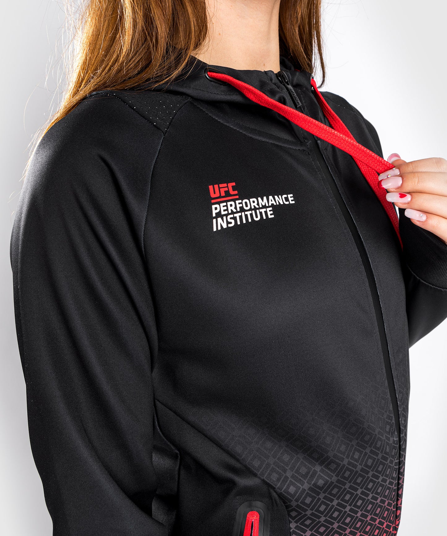 Sweatshirt à capuche UFC Venum Performance Institute - Pour Femmes - Noir/Rouge