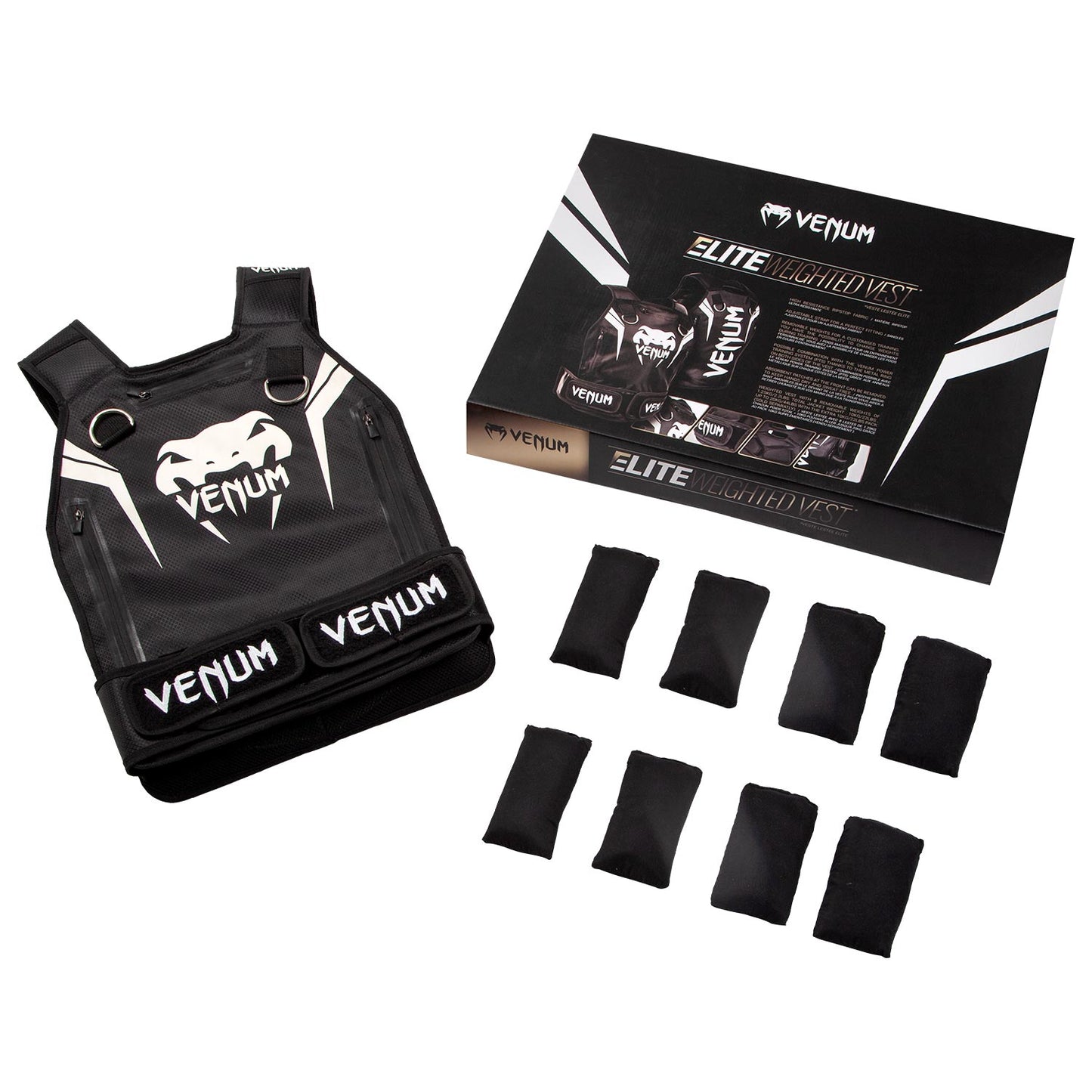 Gilet lesté Venum Elite - 10 Kilos - Noir/Blanc