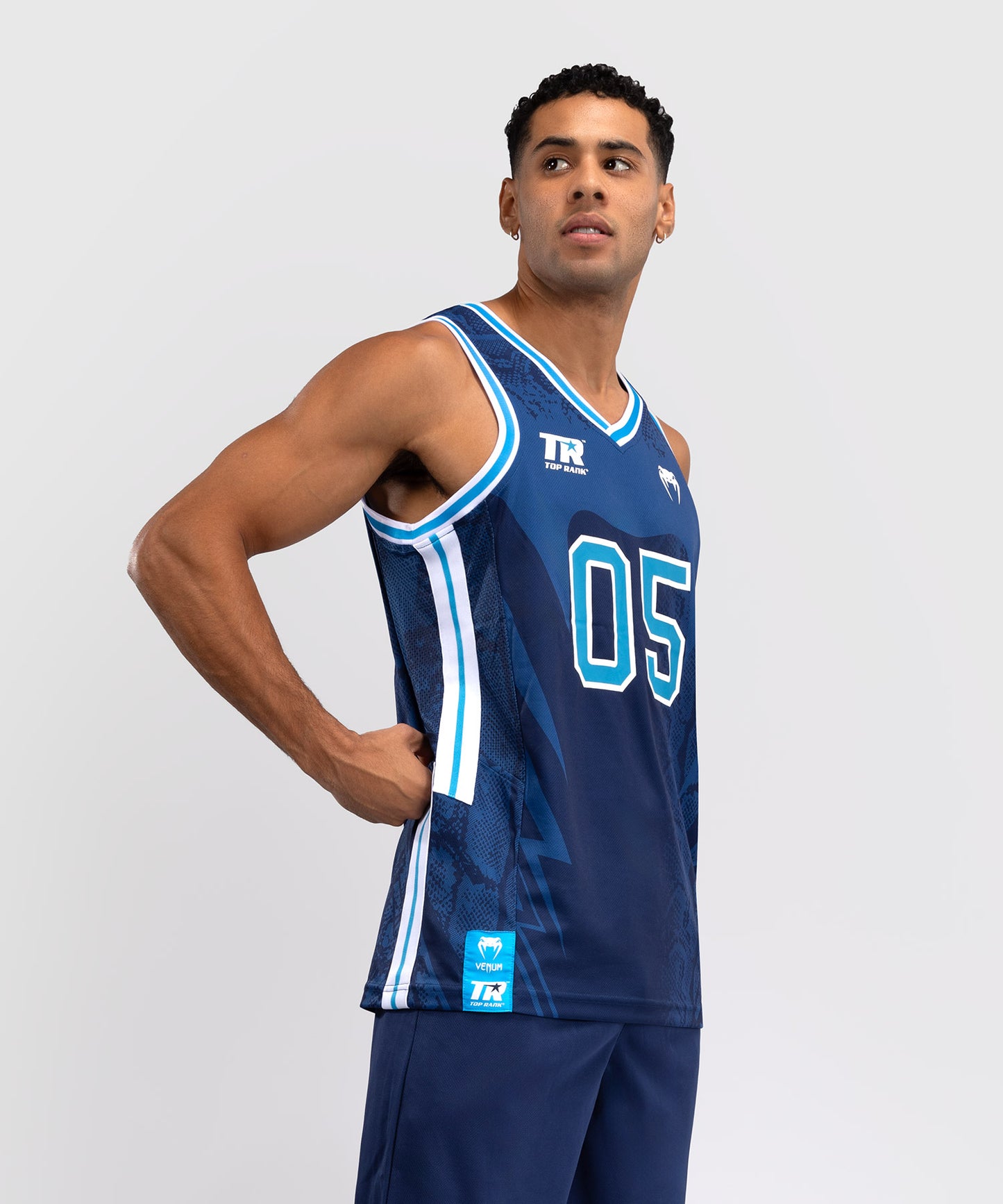 Maillot de Basket Venum x Top Rank Original pour Hommes - Bleu Marine