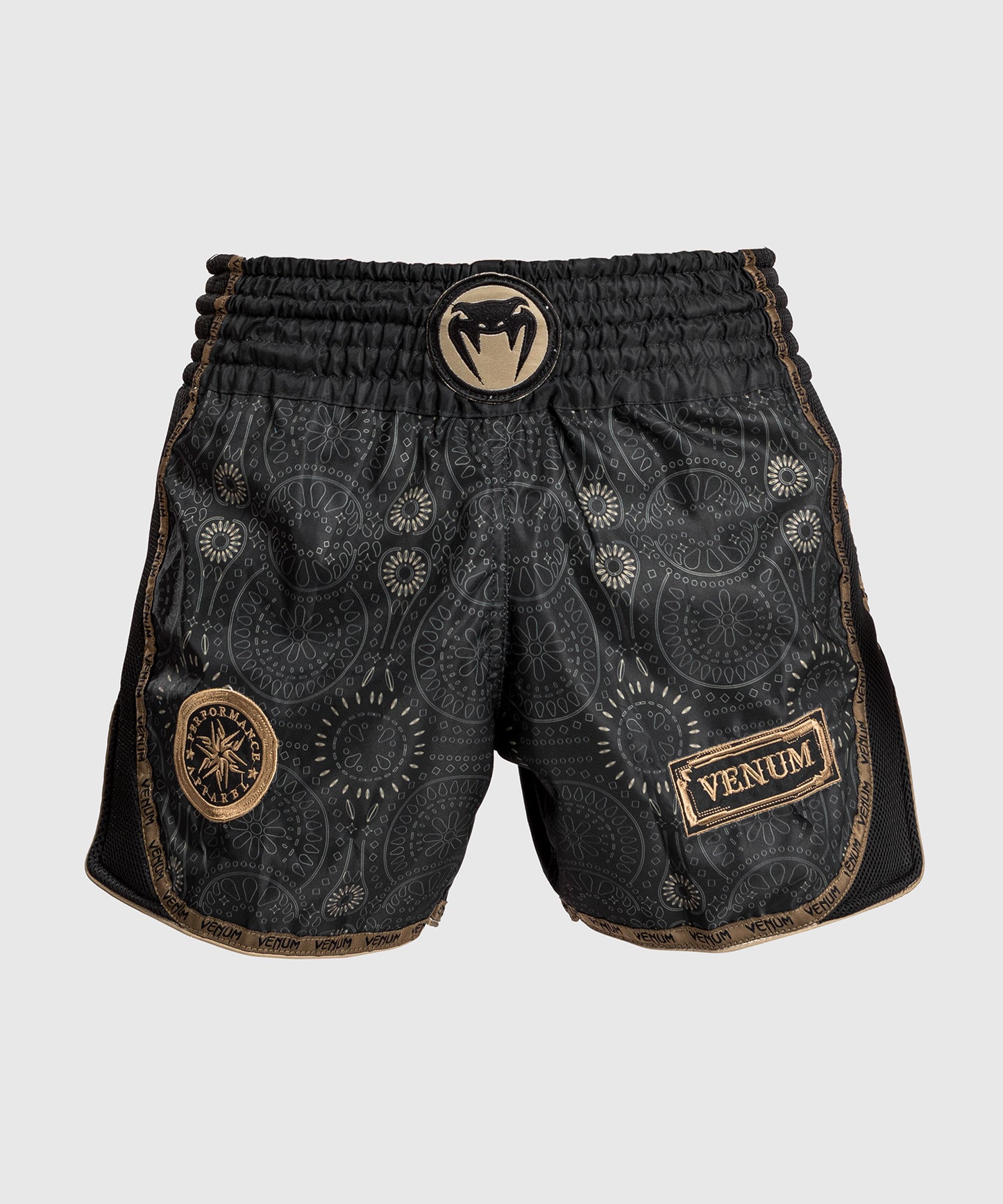 Muay Thai Santa Muerte Dark Side Venum Muay Thai Shorts- Schwarz/Braun