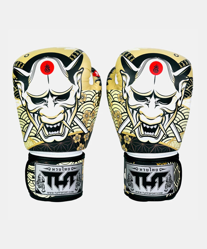 Tuff The White Oni Boxing Gloves - Beige/White