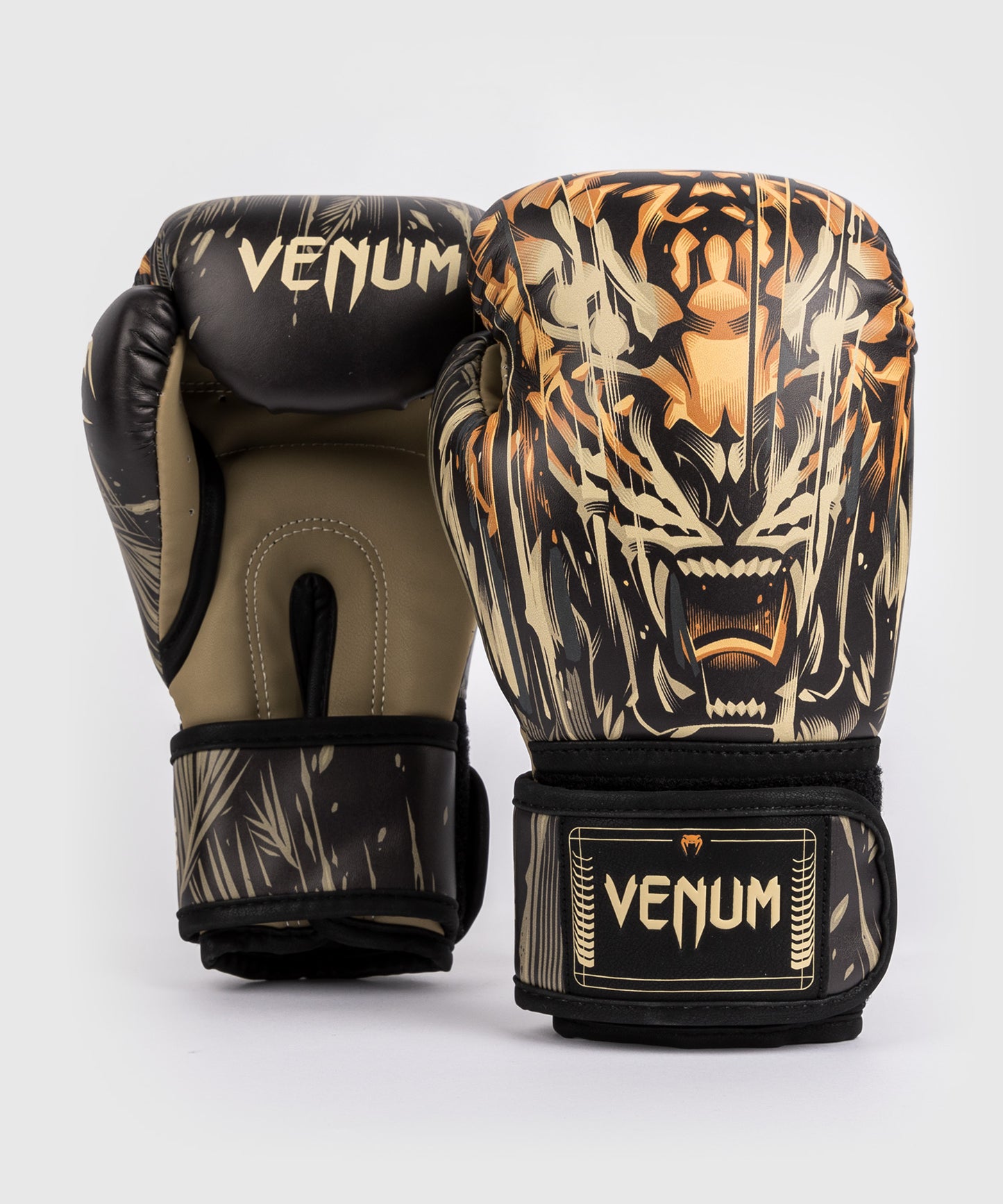 Gants de Boxe Venum Tiger pour Enfants - Noir/Orange Néon