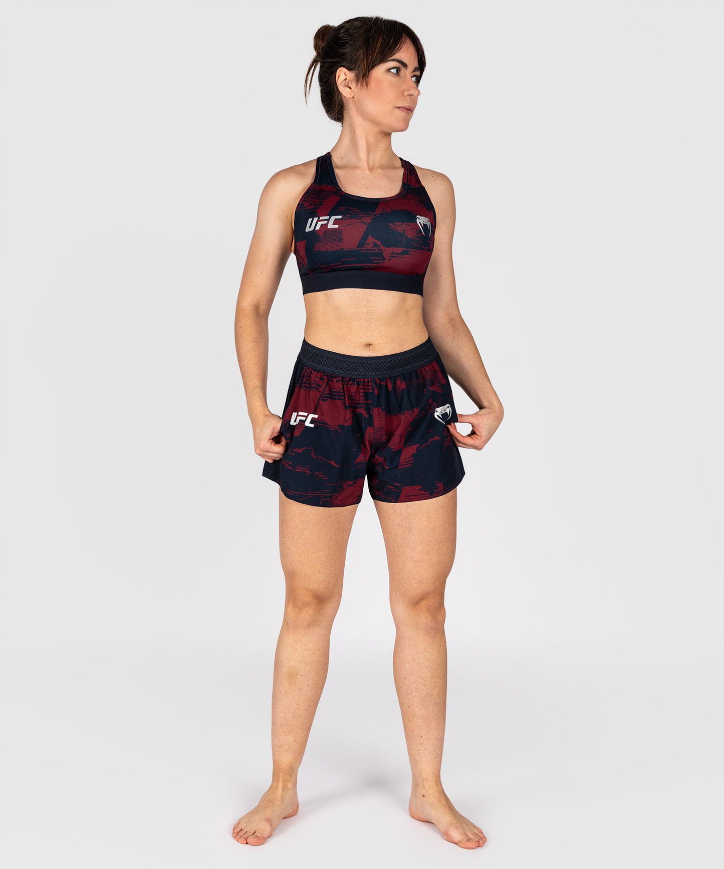 UFC Zenith by Venum Authentic Fight Week Sport-BH Damen - Marineblau/Burgunderrot/Silber
