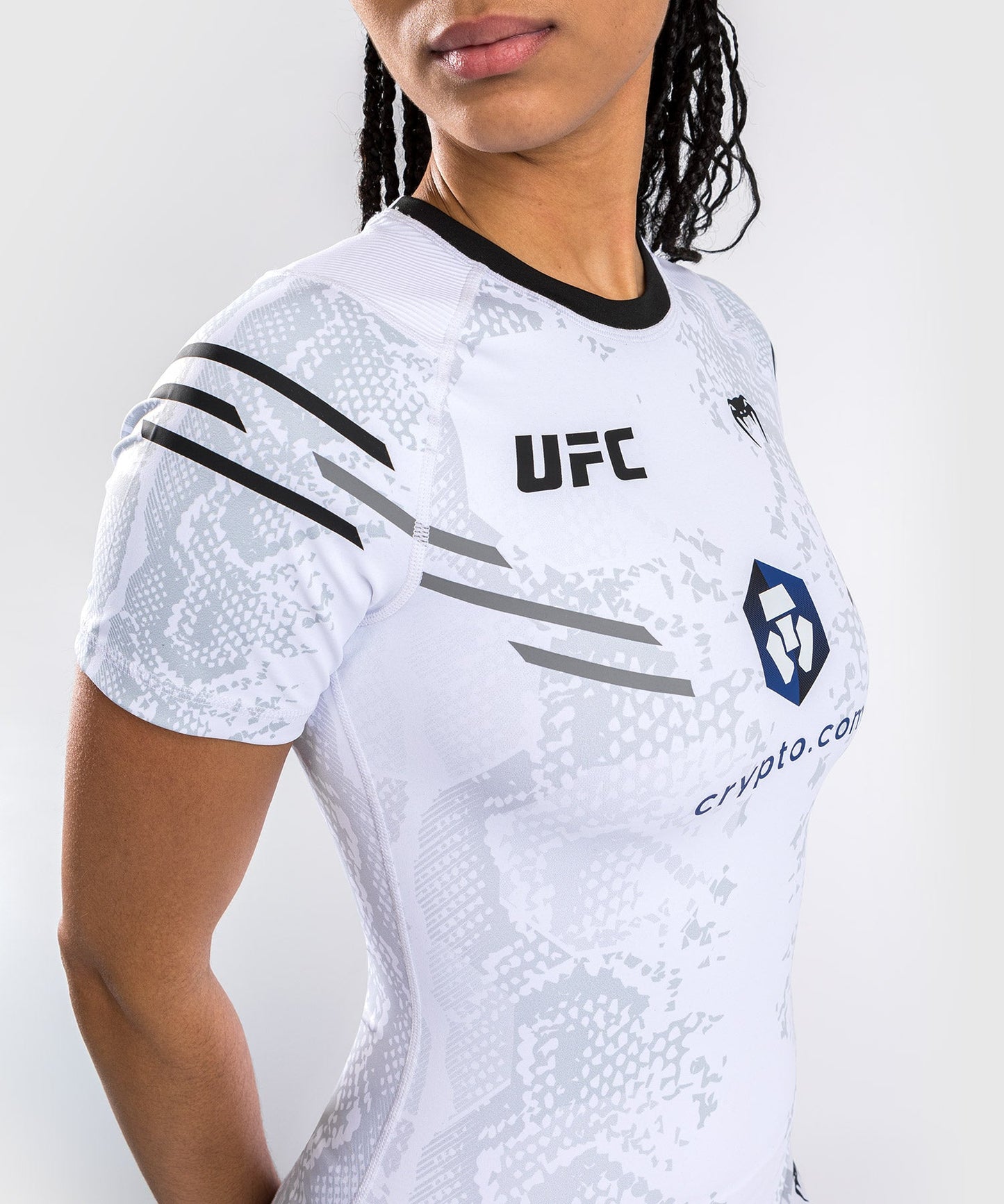 Women's UFC Authentic Adrenaline Fight Night Short Sleeve Rashguard By Venum - White