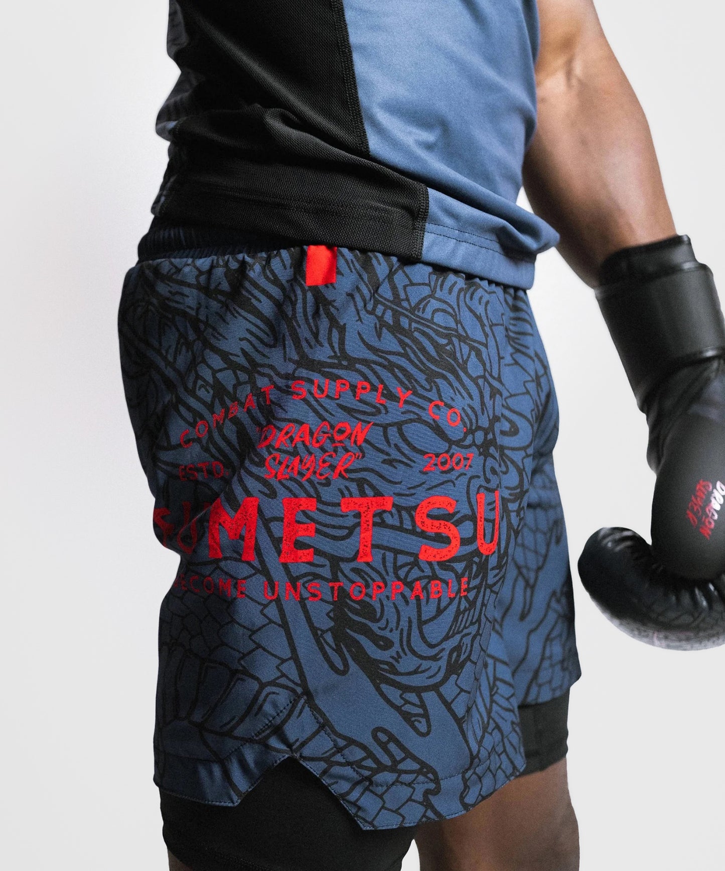 Fightshort Fumetsu Dual Layer Dragon Slayer - Blue/Red
