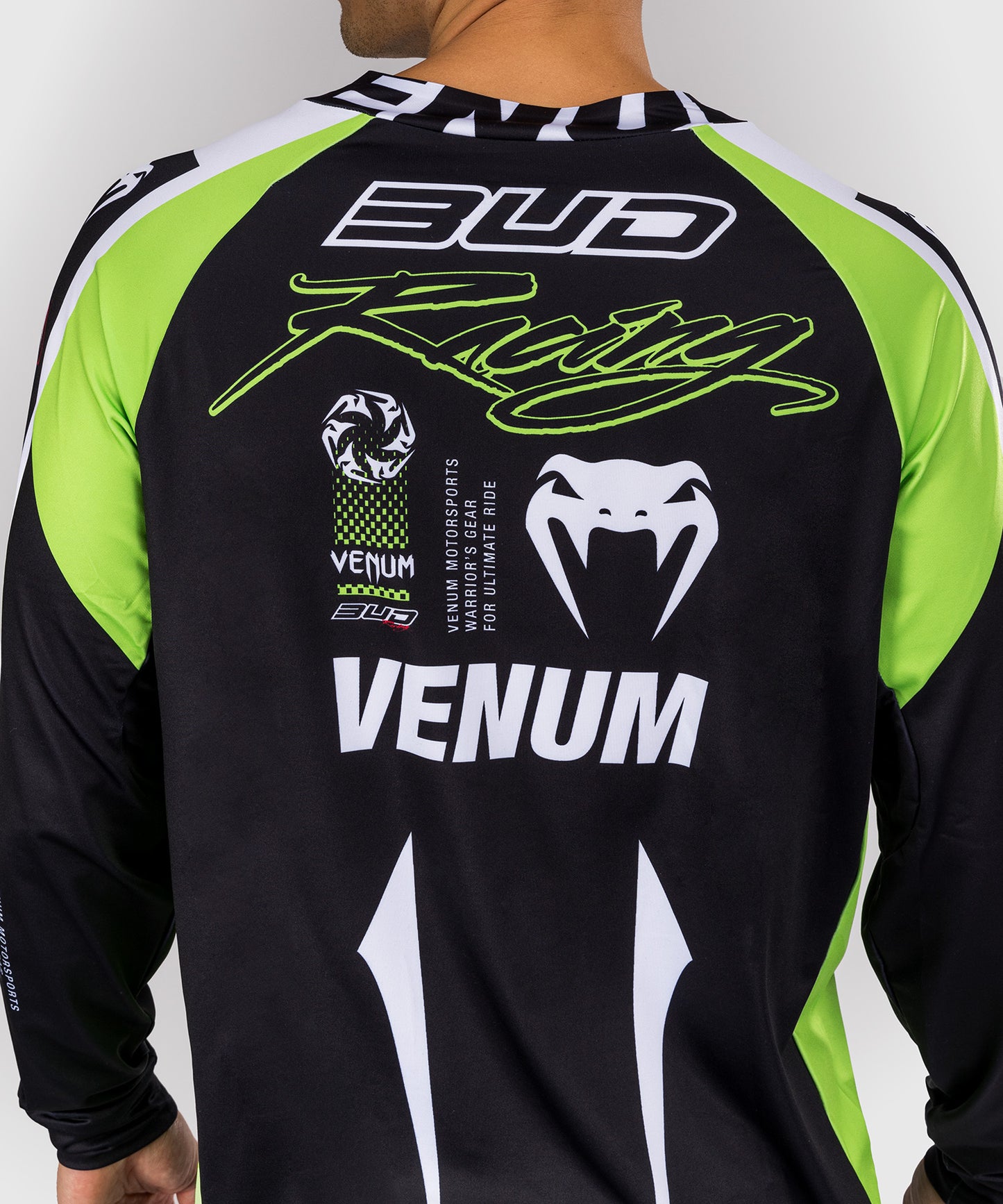 Venum x Bud Racing Men's Dry-Tech T-Shirt - Black/White/Lime Green