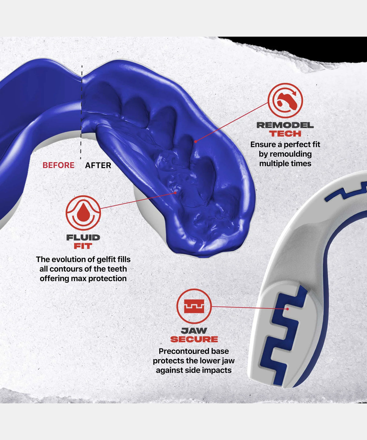 Safejawz Extro Flags Adult Mouthguard - France
