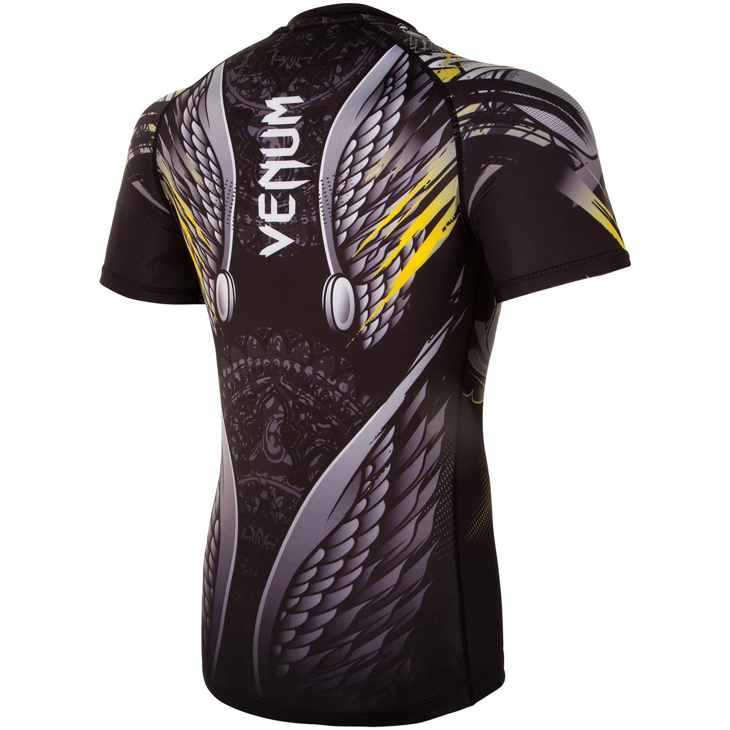 Venum Viking 2.0 Rashguard Short Sleeves - Black/Yellow