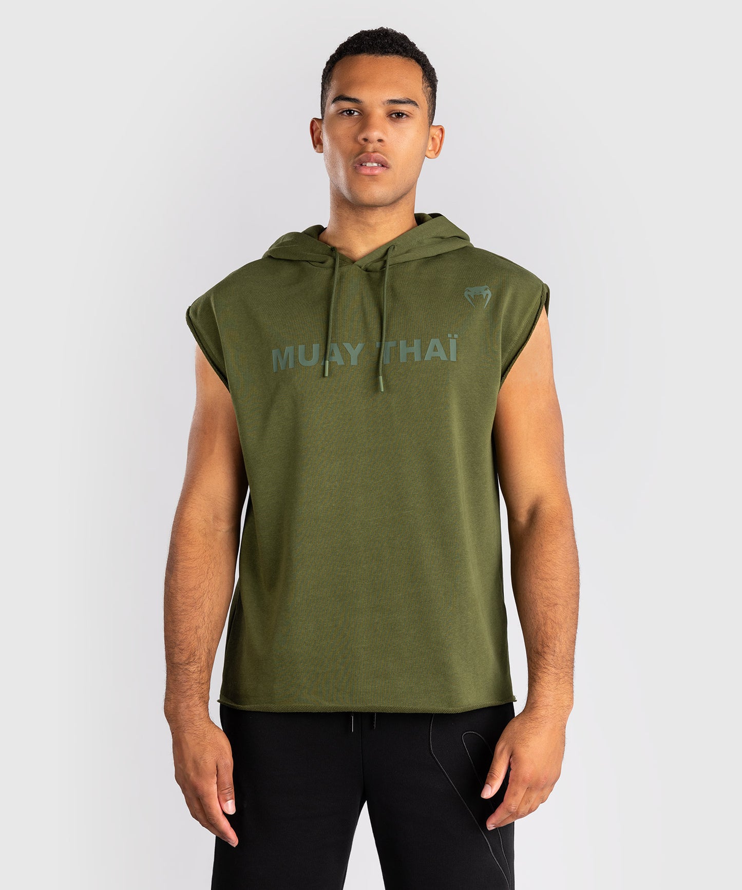Sweat à Capuche Sans Manches Venum Muay Thai VT – Vert Militaire